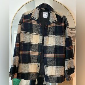 Zara black and tan shirt jacket/button up.